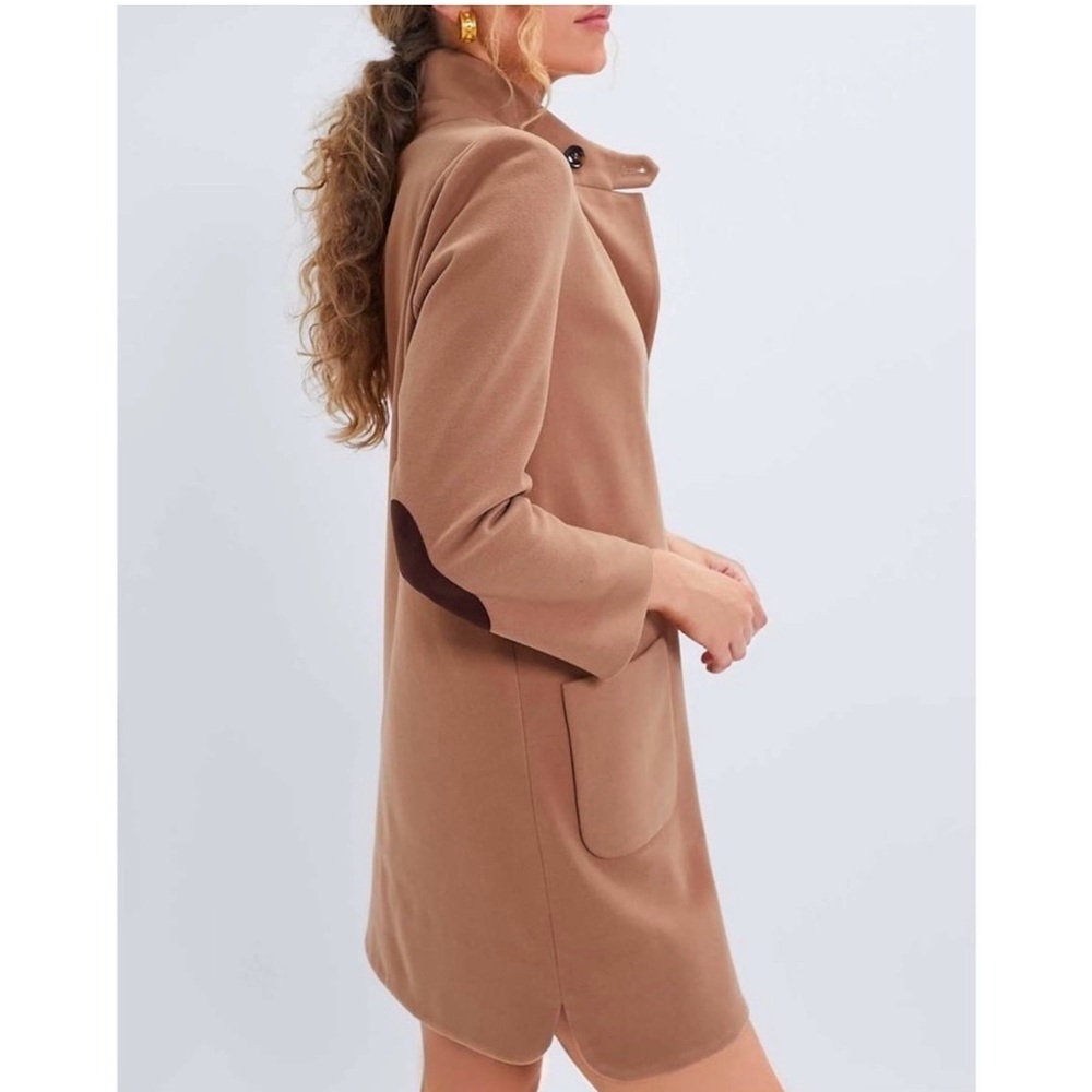 Tuckernuck Camel Emerson Coat Dress XXL Long Sleeve Mini Pockets $298 NWT - Picture 3 of 16